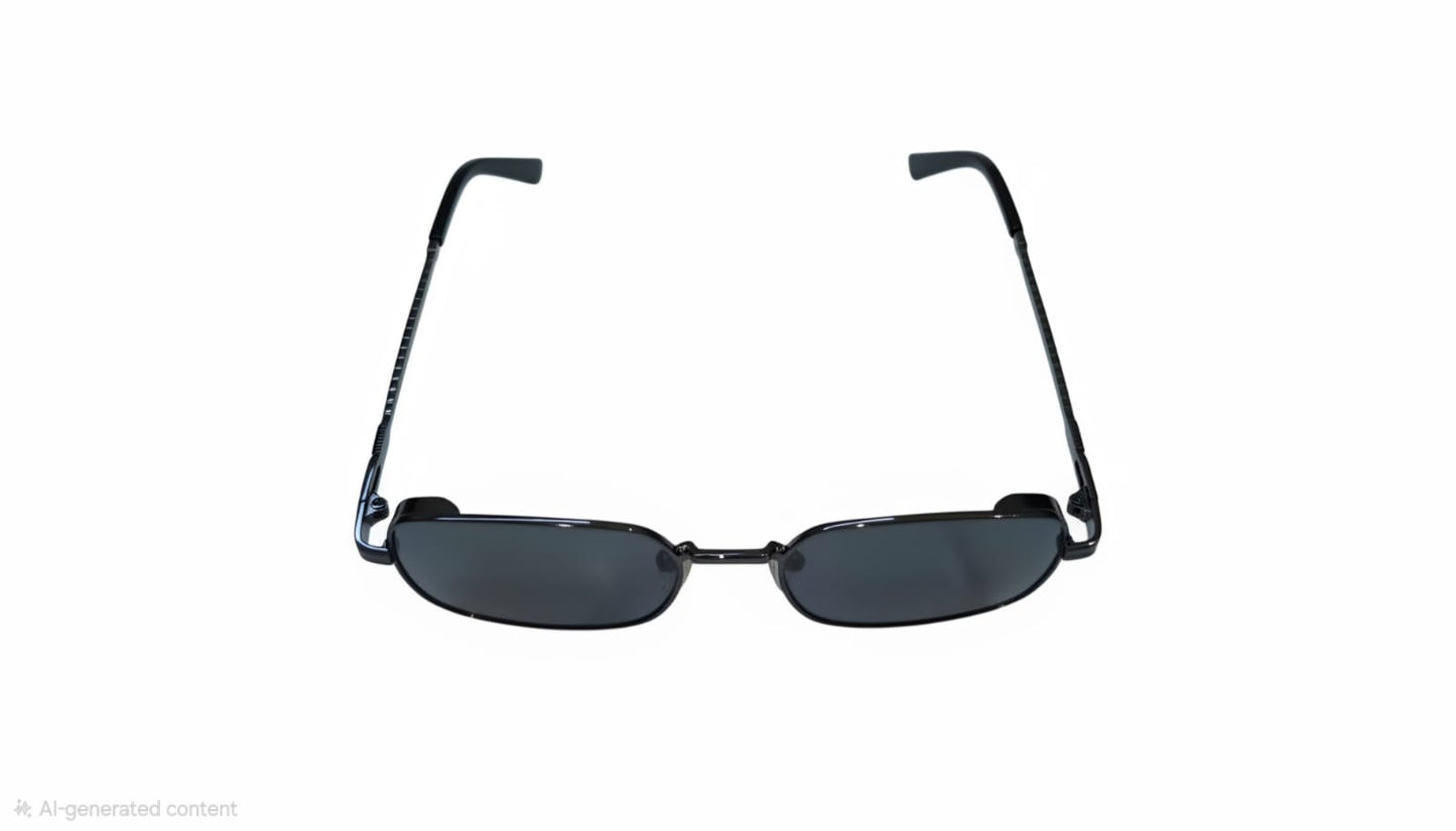 RETIFOCUS Geometric Rectangle Metal Sunglasses for Men & Women – Black Lenses