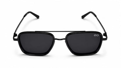 RETIFOCUS Rectangle Navigator Metal Sunglasses for Men & Women – Gunmetal Frame with Purple Gradient Lenses