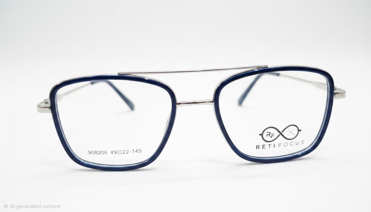 Retifocus Premium Lightweight Metal Rectangular Eyeglass Frame