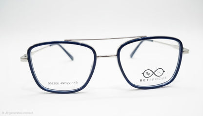 Retifocus Premium Lightweight Metal Rectangular Eyeglass Frame
