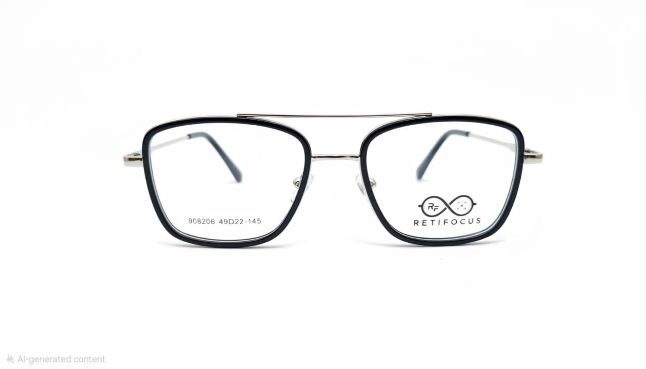 Retifocus Premium Lightweight Metal Rectangular Eyeglass Frame
