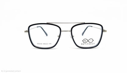 Retifocus Premium Lightweight Metal Rectangular Eyeglass Frame