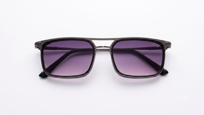 Retifocus Rectangle Metal Sunglasses for Men