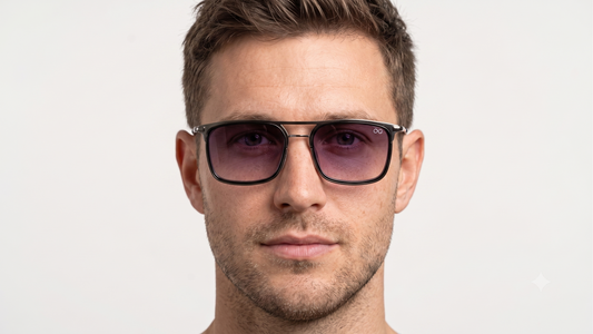 Retifocus Rectangle Metal Sunglasses for Men