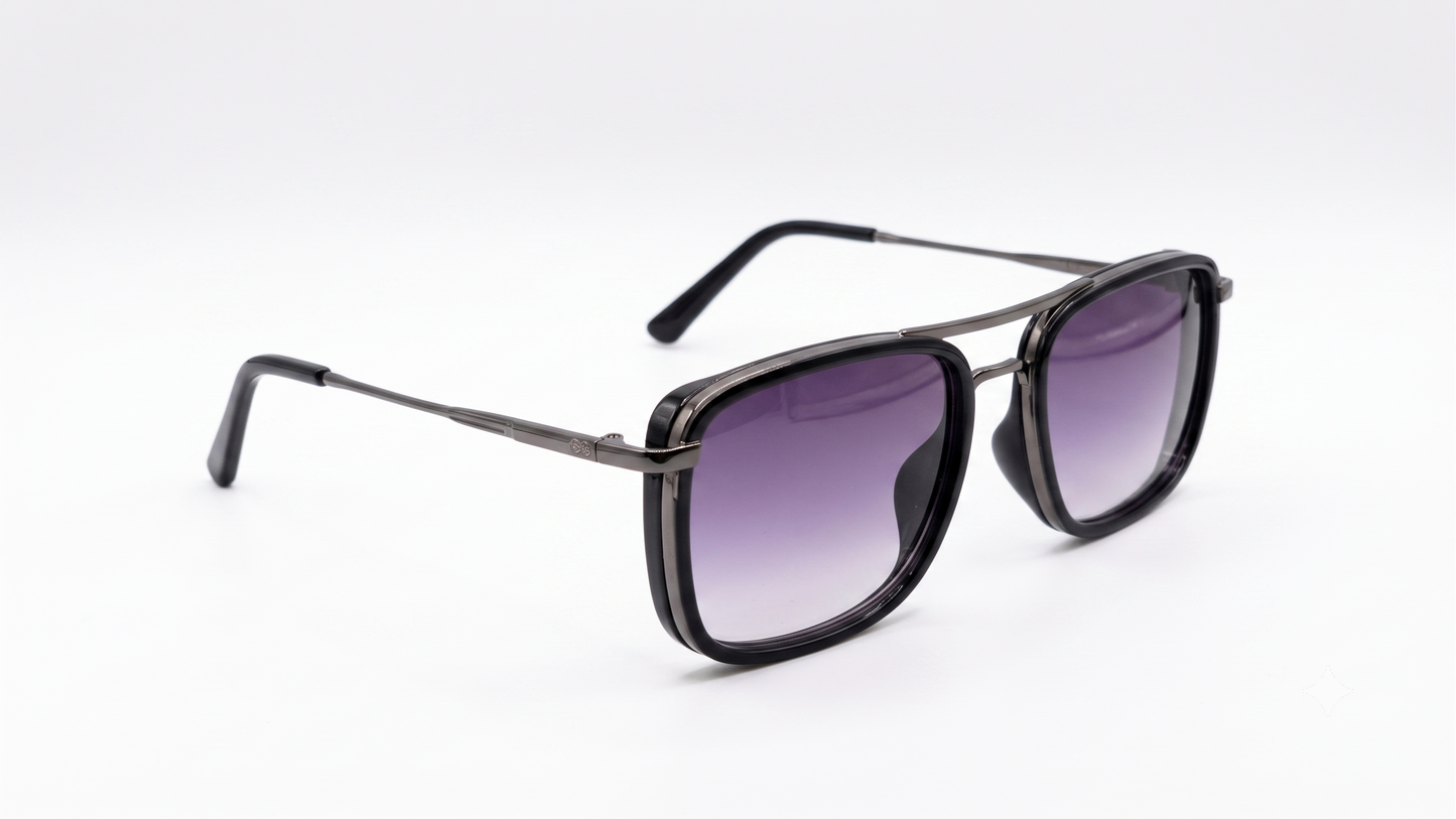 Retifocus Rectangle Metal Sunglasses for Men