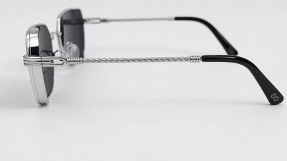 RETIFOCUS Geometric Rectangle Metal Sunglasses for Men & Women – Black Lenses