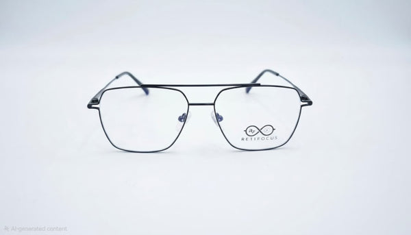 RETIFOCUS Geometric Metal Optical Frame with Double Bridge