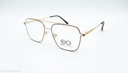 RETIFOCUS Geometric Metal Optical Frame with Double Bridge
