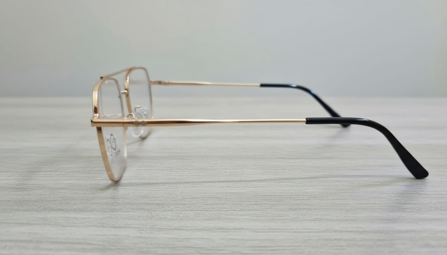 RETIFOCUS Geometric Metal Optical Frame with Double Bridge