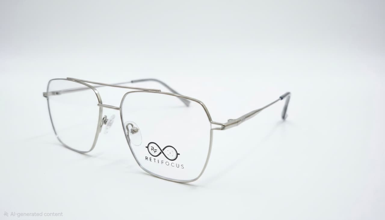 RETIFOCUS Geometric Metal Optical Frame with Double Bridge