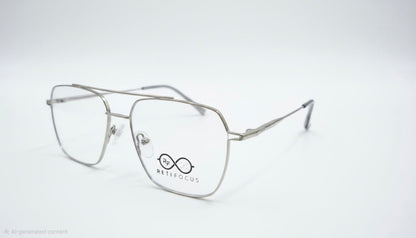 RETIFOCUS Geometric Metal Optical Frame with Double Bridge