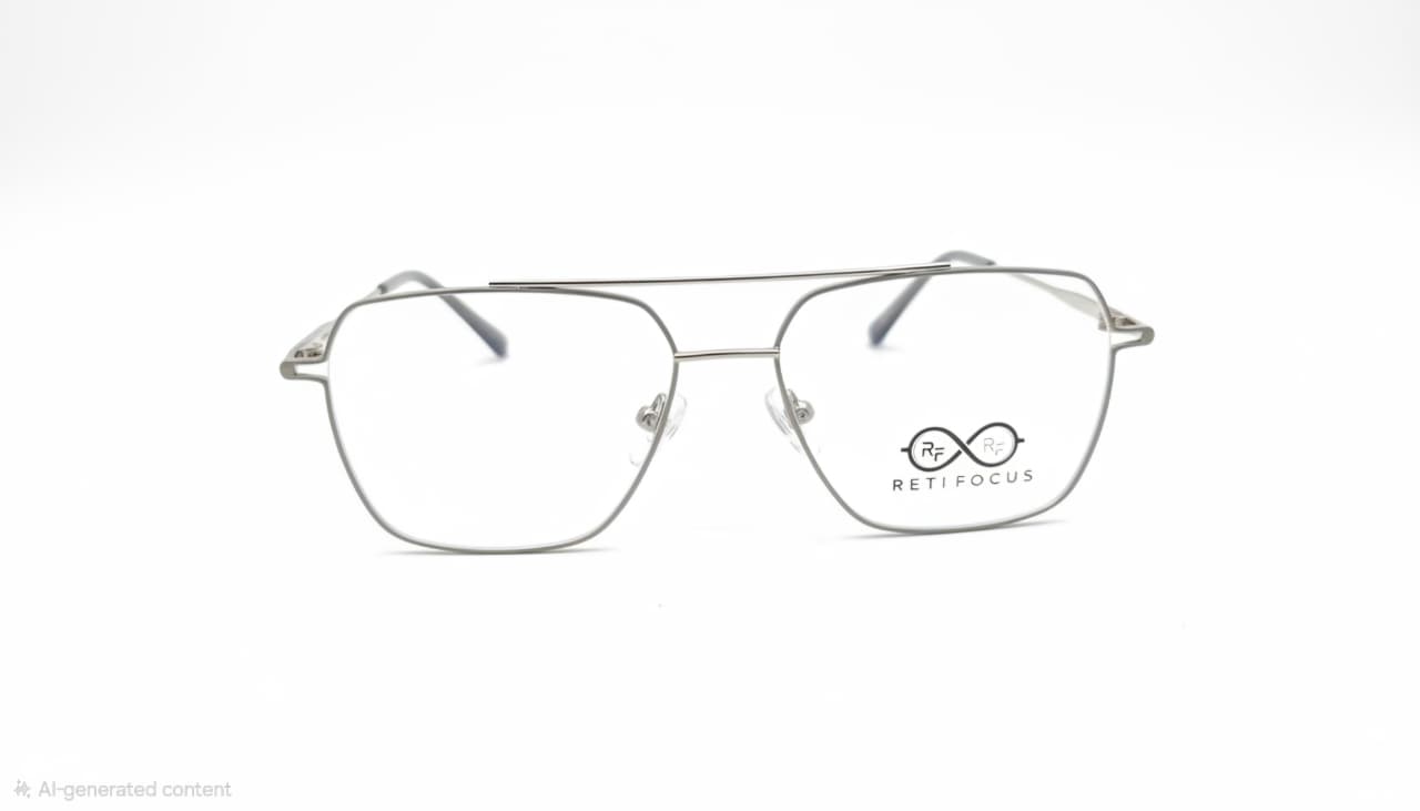 RETIFOCUS Geometric Metal Optical Frame with Double Bridge