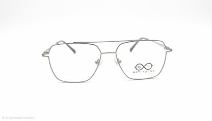 RETIFOCUS Geometric Metal Optical Frame with Double Bridge