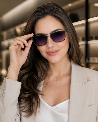 Retifocus Rectangle Metal Sunglasses for Men