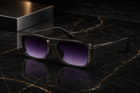 Retifocus Rectangle Metal Sunglasses for Men