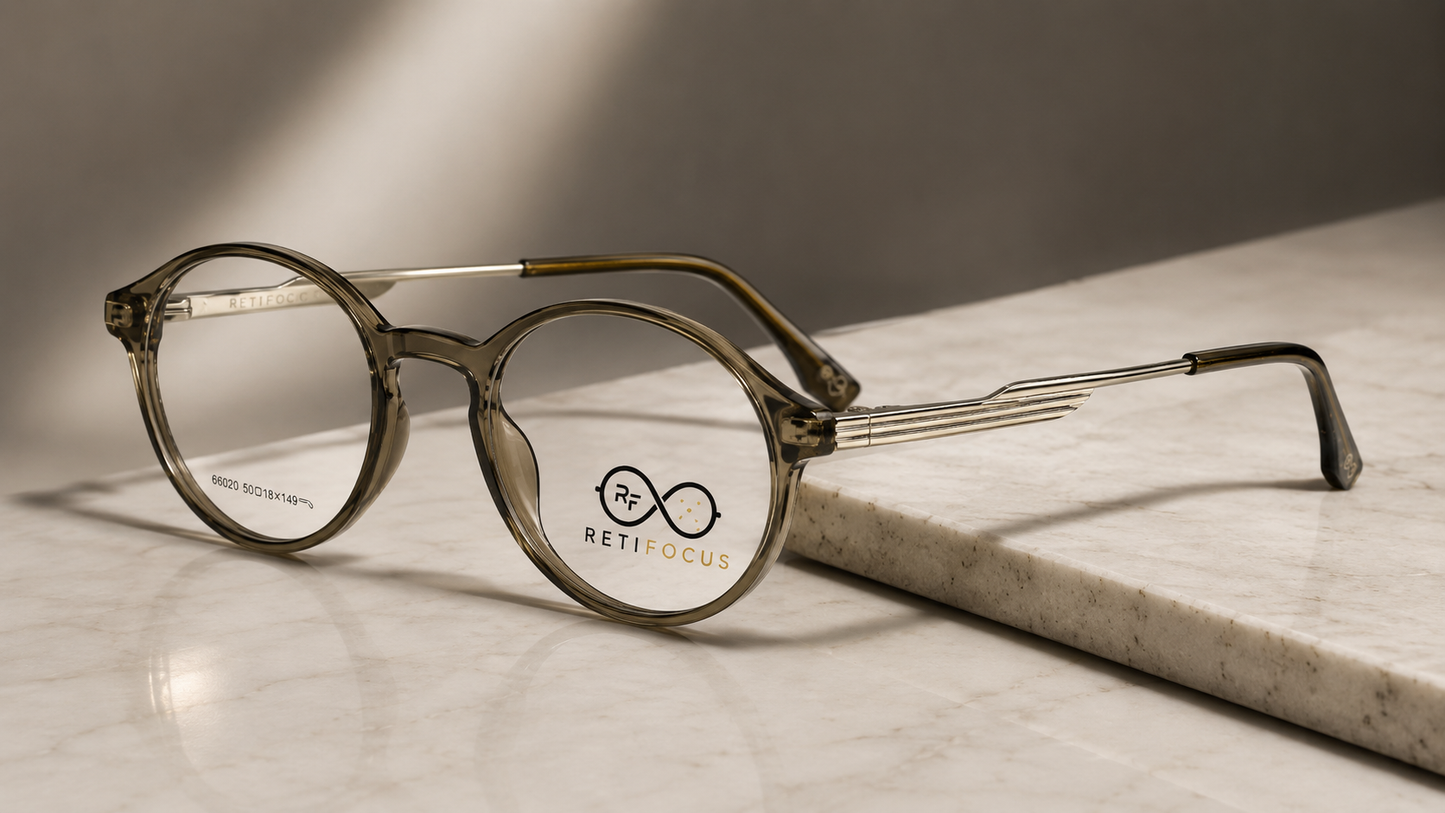 RETIFOCUS Round Optical Eyeglass Frames Mixed Material Unisex