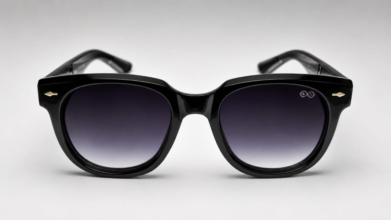 RETIFOCUS Square Black Sunglasses with Black Gradient Lenses
