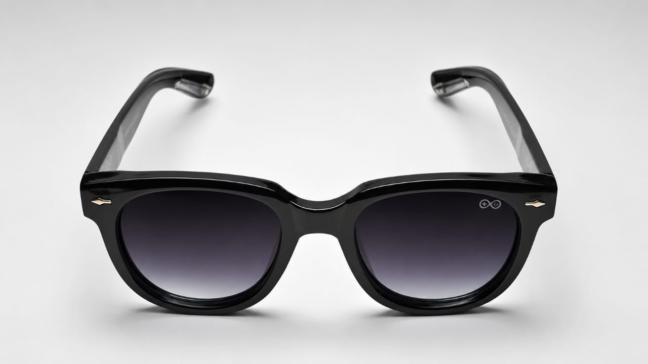 RETIFOCUS Square Black Sunglasses with Black Gradient Lenses