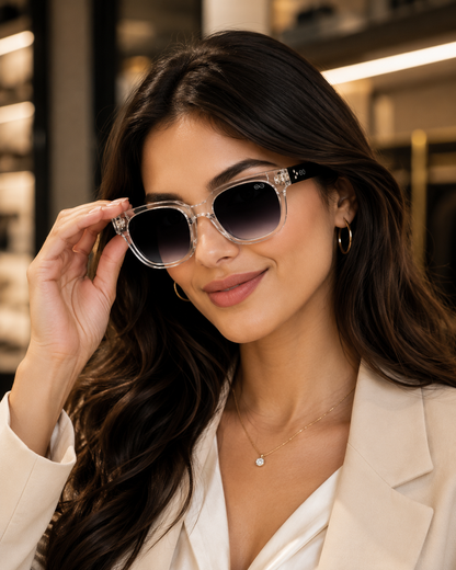 RETIFOCUS Square Black Sunglasses with Black Gradient Lenses