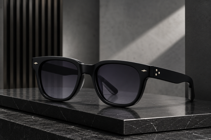 RETIFOCUS Square Black Sunglasses with Black Gradient Lenses