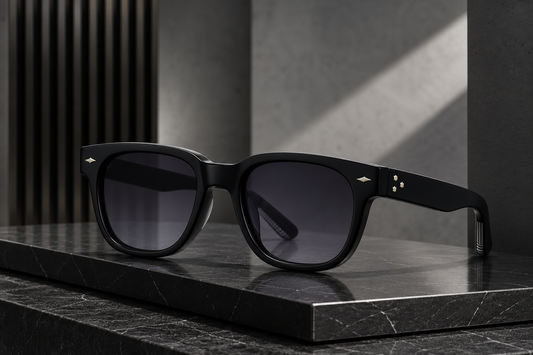 RETIFOCUS Square Black Sunglasses with Black Gradient Lenses