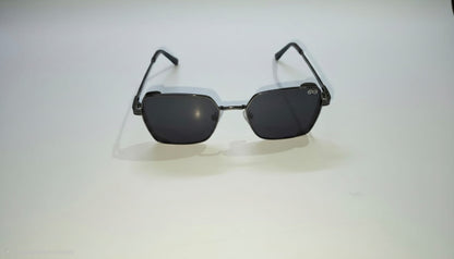 RETIFOCUS Geometric Rectangle Metal Sunglasses for Men & Women – Black Lenses