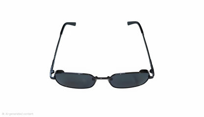RETIFOCUS Geometric Rectangle Metal Sunglasses for Men & Women – Black Lenses