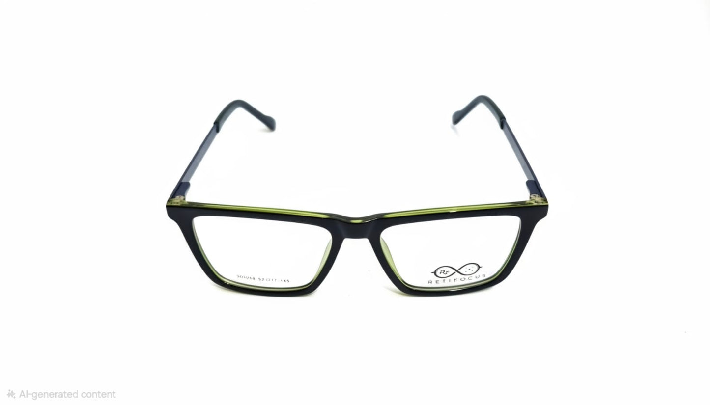 RETIFOCUS Rectangle Optical Eyeglass Frames Bold Plastic Mixed Material Unisex