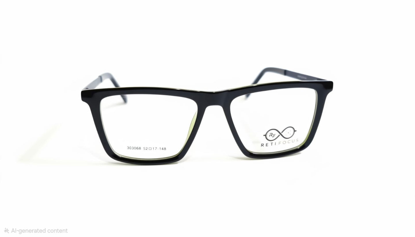 RETIFOCUS Rectangle Optical Eyeglass Frames Bold Plastic Mixed Material Unisex
