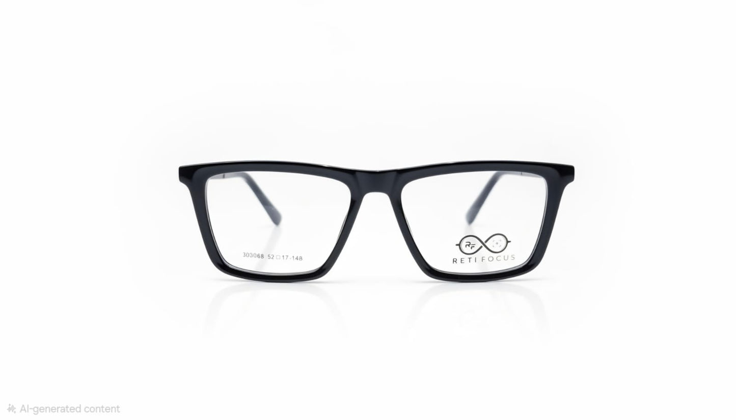 RETIFOCUS Rectangle Optical Eyeglass Frames Bold Plastic Mixed Material Unisex