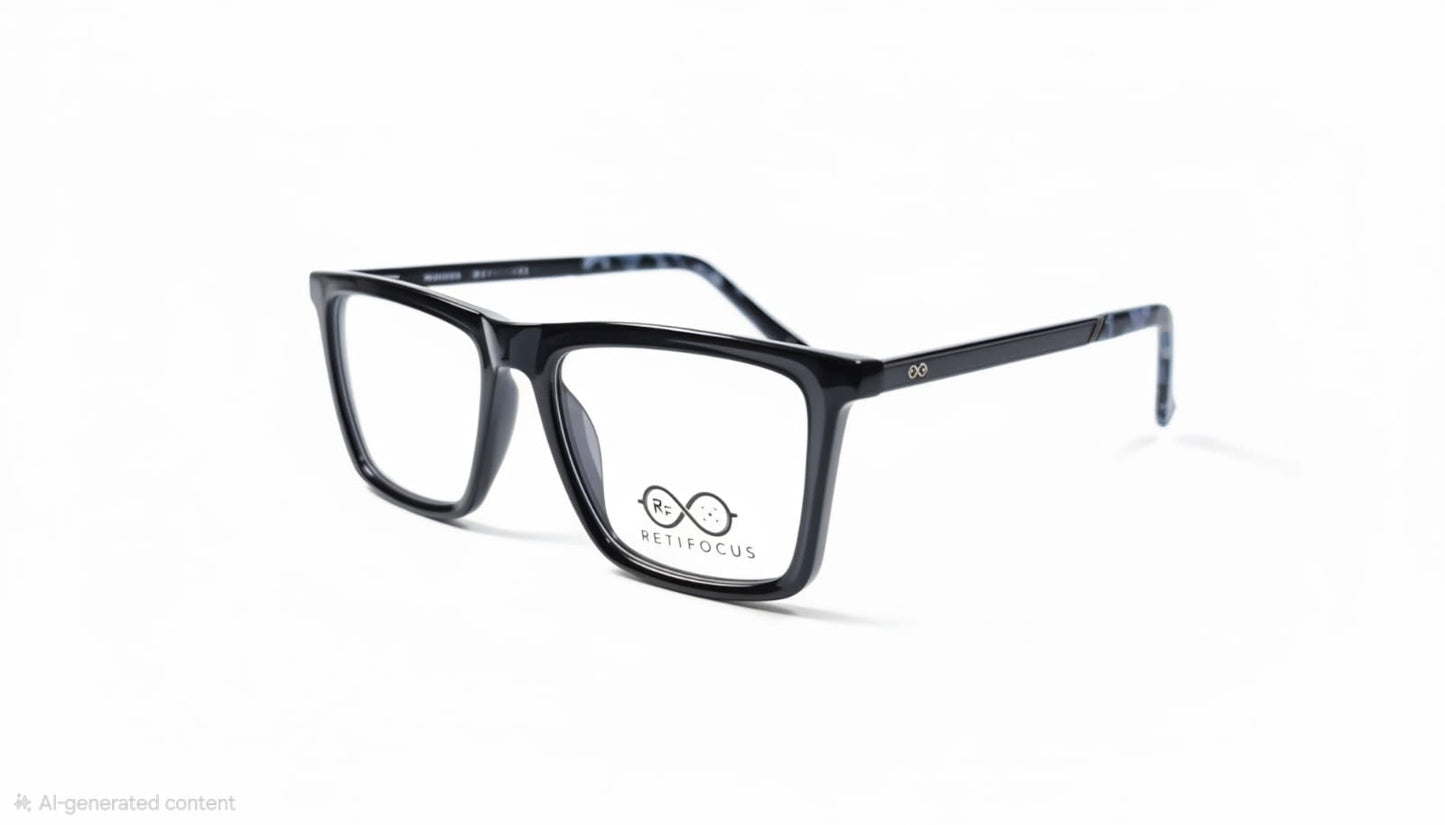 RETIFOCUS Rectangle Optical Eyeglass Frames Bold Plastic Mixed Material Unisex