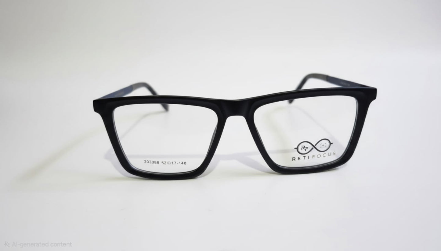 RETIFOCUS Rectangle Optical Eyeglass Frames Bold Plastic Mixed Material Unisex