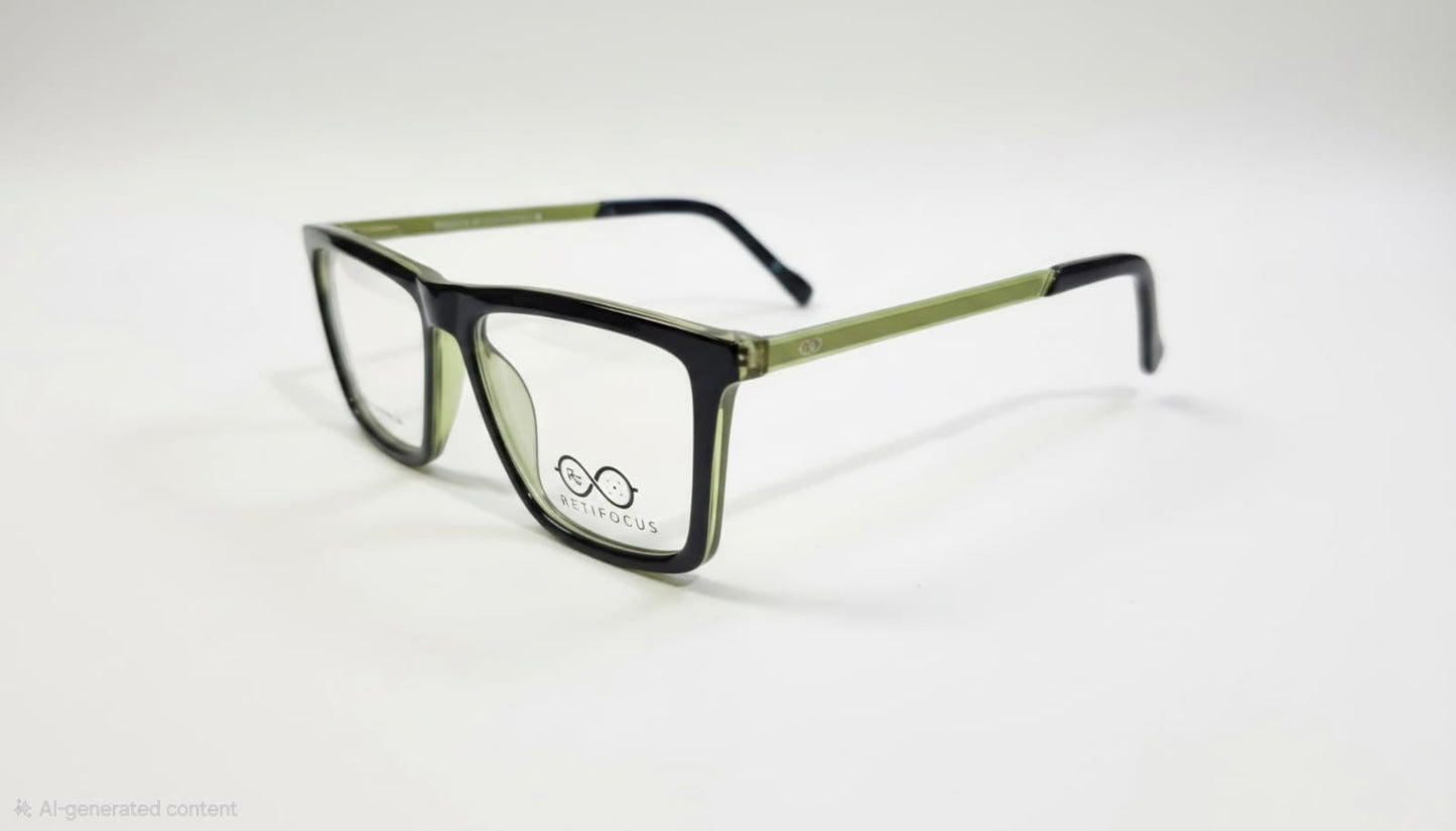 RETIFOCUS Rectangle Optical Eyeglass Frames Bold Plastic Mixed Material Unisex