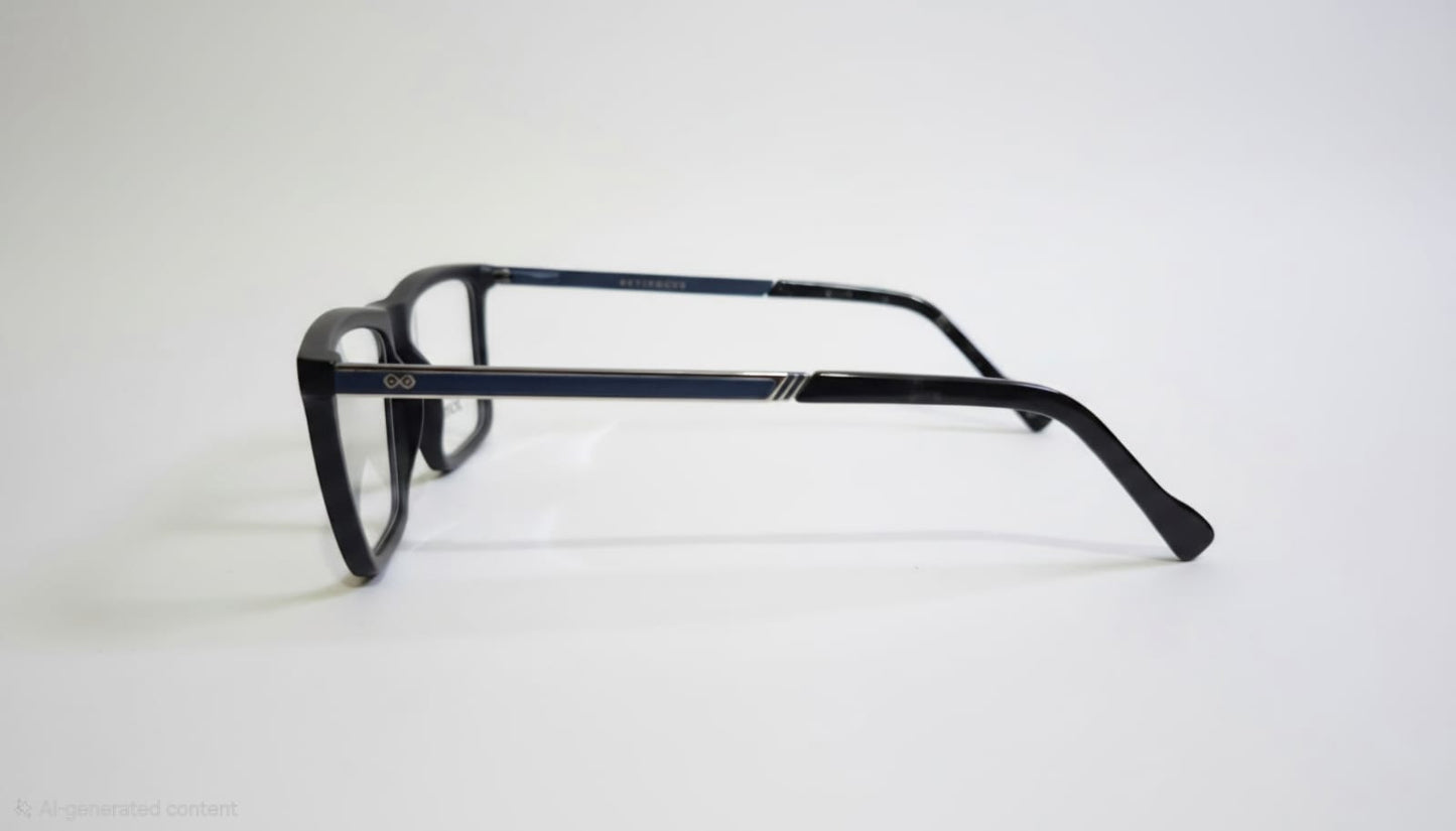 RETIFOCUS Rectangle Optical Eyeglass Frames Bold Plastic Mixed Material Unisex
