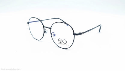 RETIFOCUS Round Metal Optical Eyeglass Frame Slim Wire Unisex Matte Black