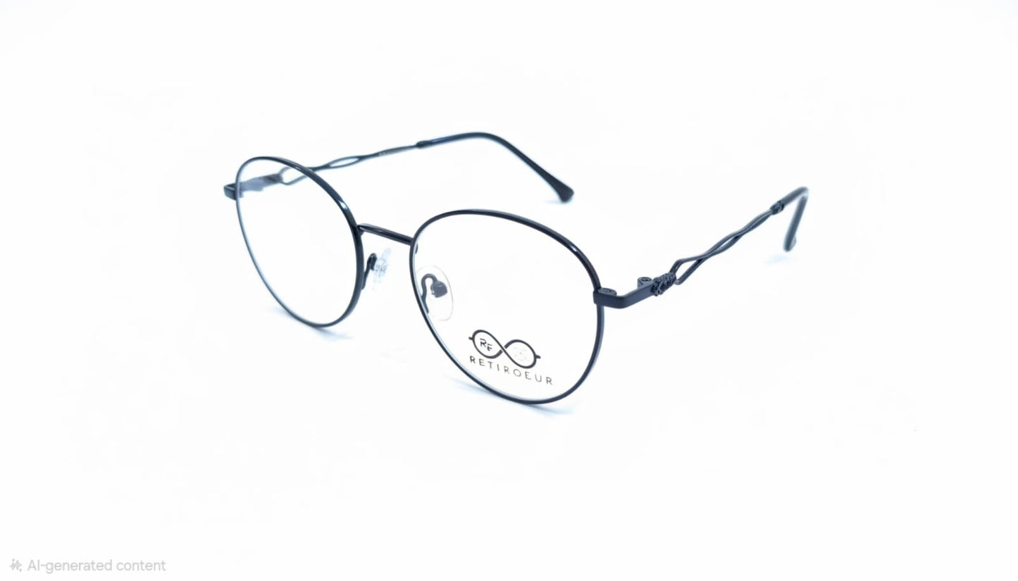 RETIFOCUS Round Metal Optical Frame Twisted Wire Temple Women 3 Colors