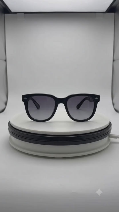 RETIFOCUS Square Black Sunglasses with Black Gradient Lenses